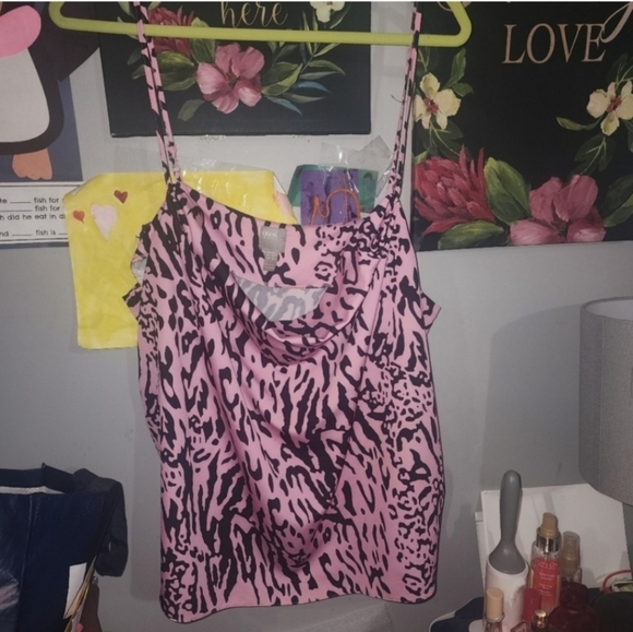 Nwot Asos Curve 18 satin animal print COWL NECK cami - Picture 2 of 5